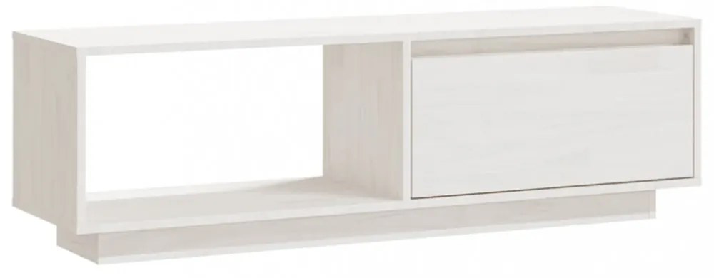 fehér tömör fenyőfa TV-szekrény 110 x 30 x 33,5 cm