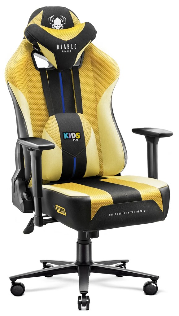 Diablo X-Player 2.0 szövet gamer szék gyerekeknek Kids méret: dark sunflower / sárga Diablochairs