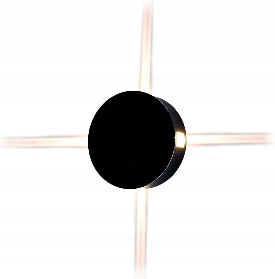 Kültéri kerti fali lámpa Led lézerek fekete kerek 3000K V-tac