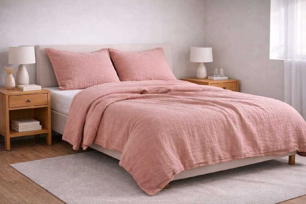 Muszlin ágynemű MOELLIN óarany rózsaszín Ágyneműhuzat mérete: 70 x 90 cm | 140 x 200 cm