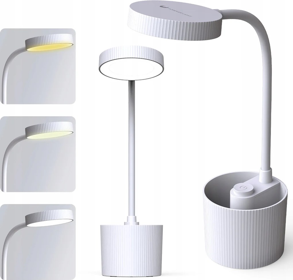 LED-es asztali lámpa vezeték nélküli Usb-c fehér fényerő változás