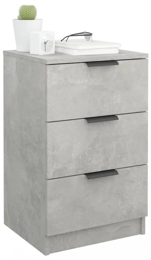 2 db betonszürke éjjeliszekrény 40 x 36 x 65 cm