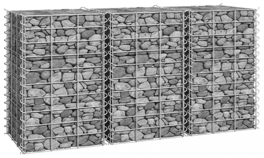 3 db vas gabion magaságyás 30 x 30 x 50 cm