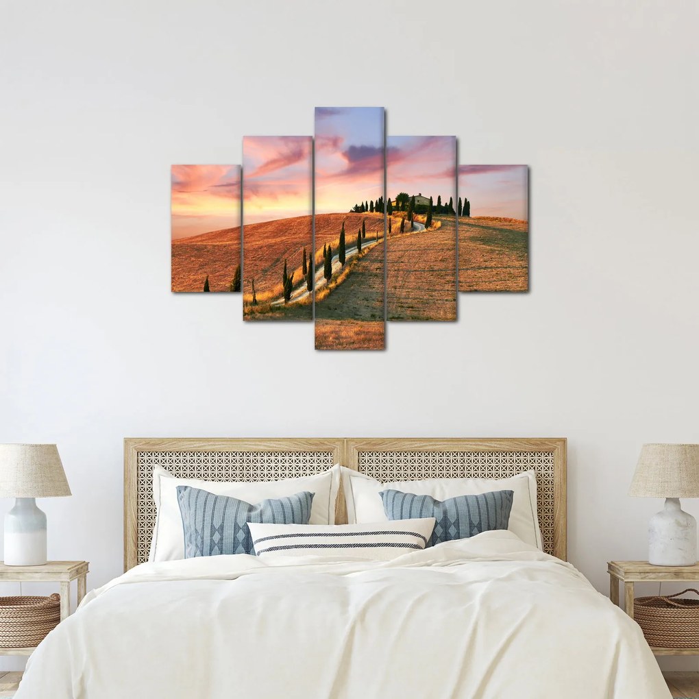 Kép - Ház a dombon, Toszkána, Olaszország (150x105 cm)