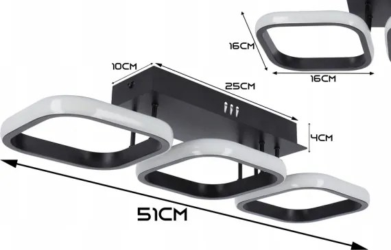 LED mennyezeti lámpatest LED/33W/230V fekete