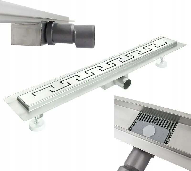 Bogen Lineáris lefolyó szifonnal zuhanytálca acél 90CM