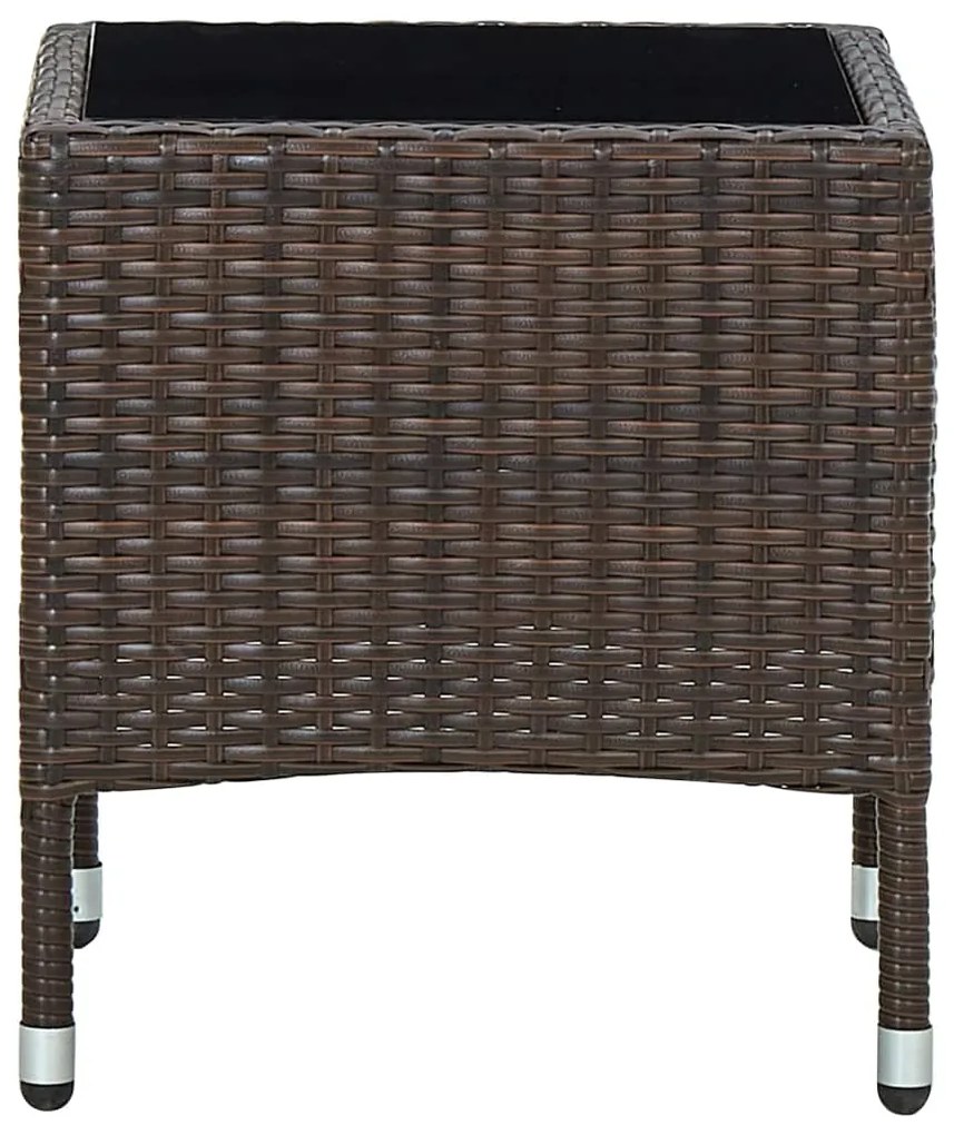 vidaXL barna polyrattan kerti asztal 40 x 40 x 45 cm