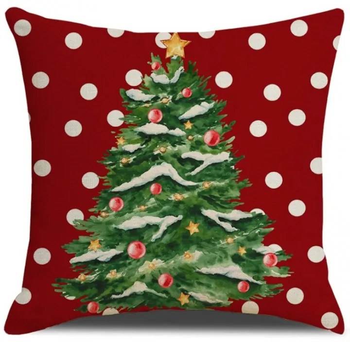 Karácsonyi párnahuzat WINTER DOTS 45x45 cm, piros