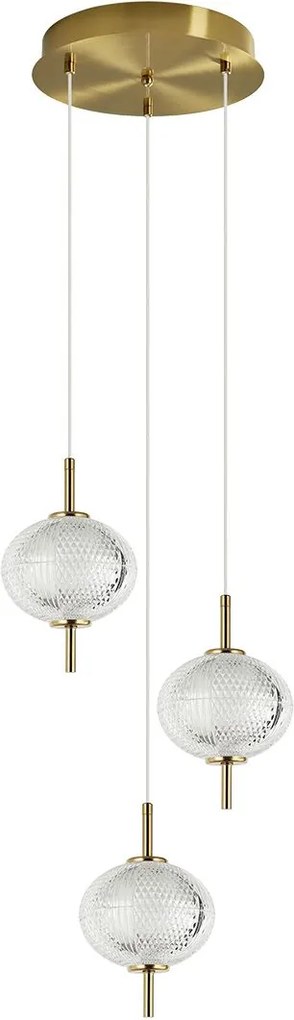 Italux glamour függeszték corado átlátszó arany itxpnd-81418-3-bk-gd