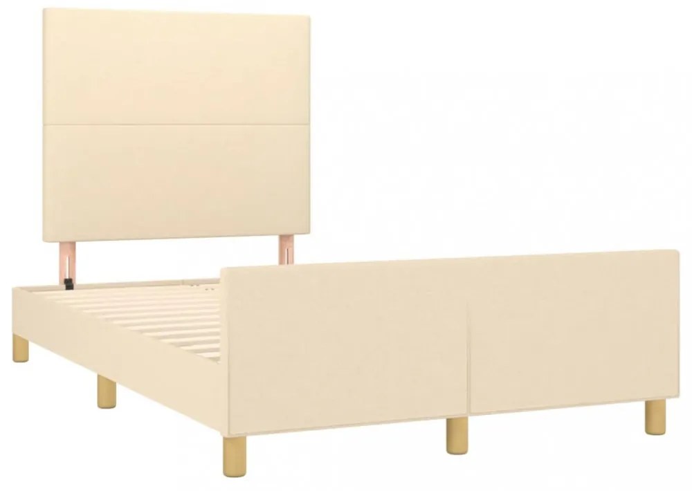 krémszínű szövet ágykeret matrac nélkül 120x200 cm