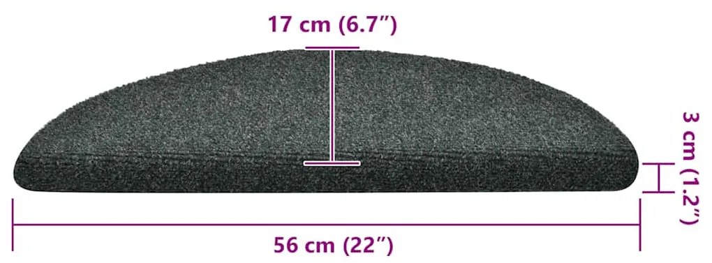 30 db zöld öntapadó lépcsőszőnyeg 56 x 17 x 3 cm