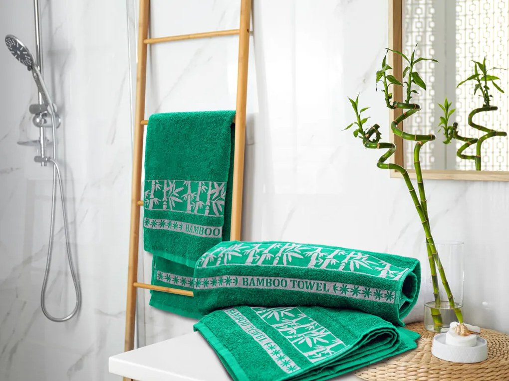 Bambusz törölköző BAMBOO 50x90 cm zöld, 70% bambuszszál | 30% pamut