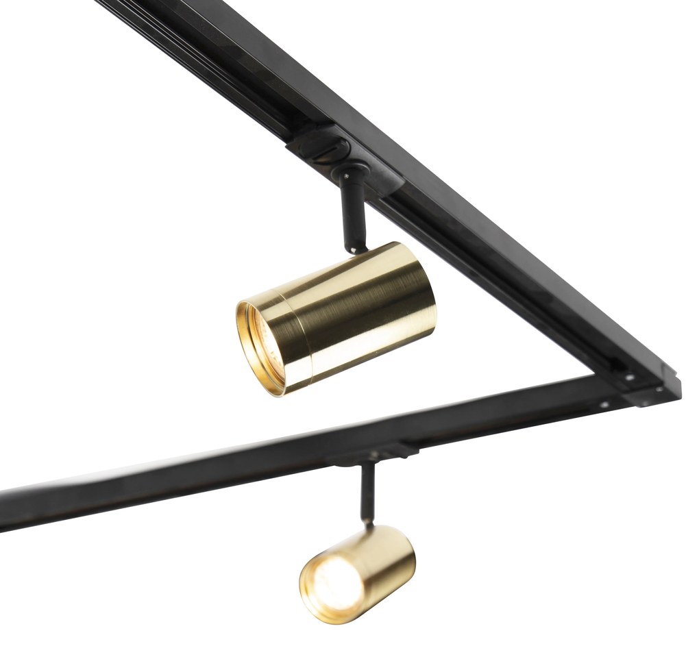 Sínrendszer 5 spotlámpával, 1 fázisú fekete arannyal - Jeana
