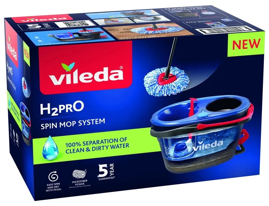 Forgó felmosó vödörrel H2PrO – Vileda