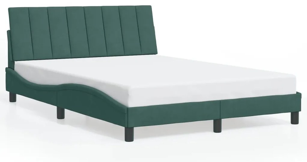 sötétzöld bársony ágykeret matrac nélkül Hanko 140 x 200 cm