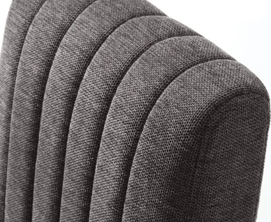Trout karfás design szék, sötétszürke, fekete fém láb