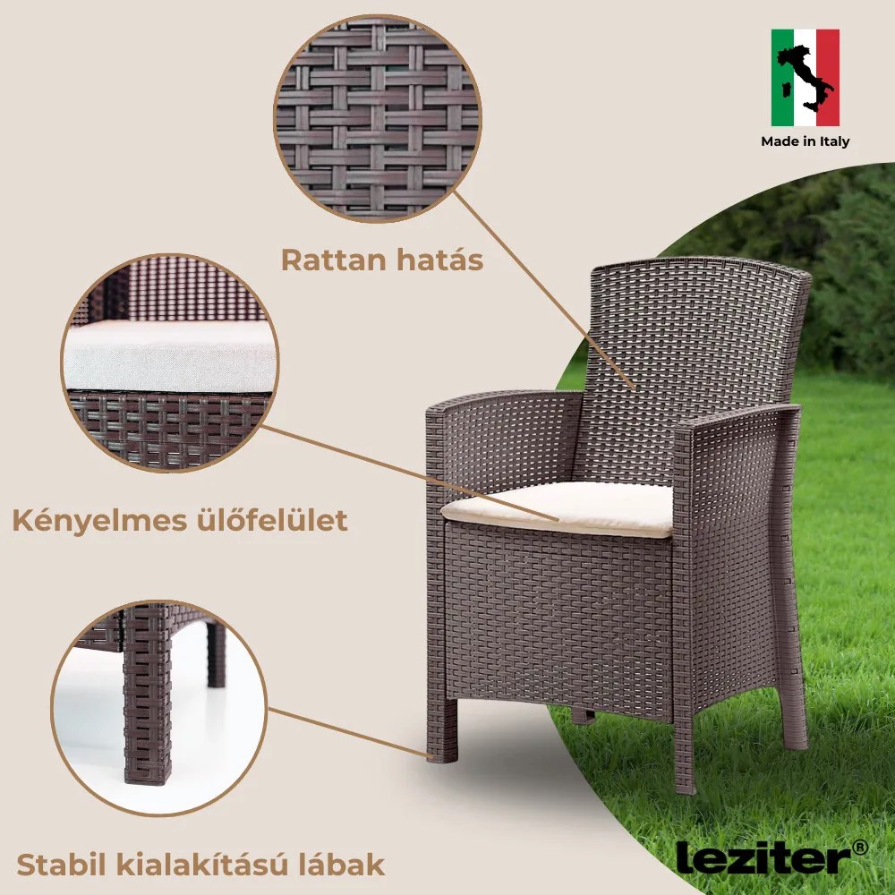 Lima műrattan karfás szék cappuccino