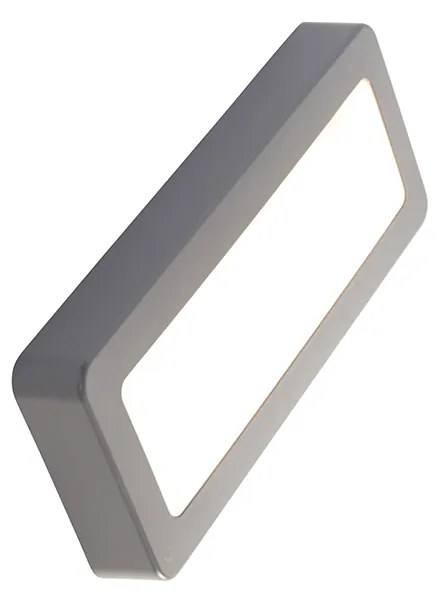 Modern téglalap alakú kültéri fali lámpa szürke, LED-del - Prim