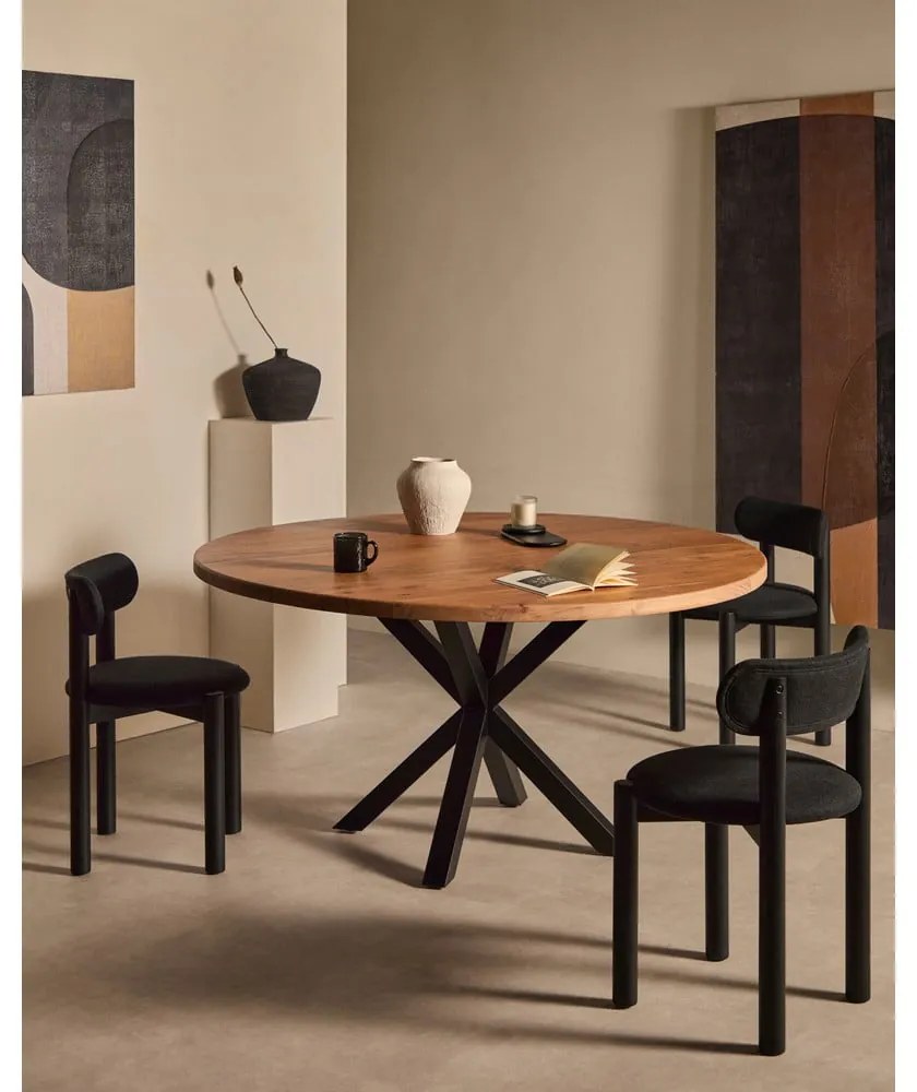 Étkezőasztal akácfa asztallappal ø 150 cm Argo – Kave Home
