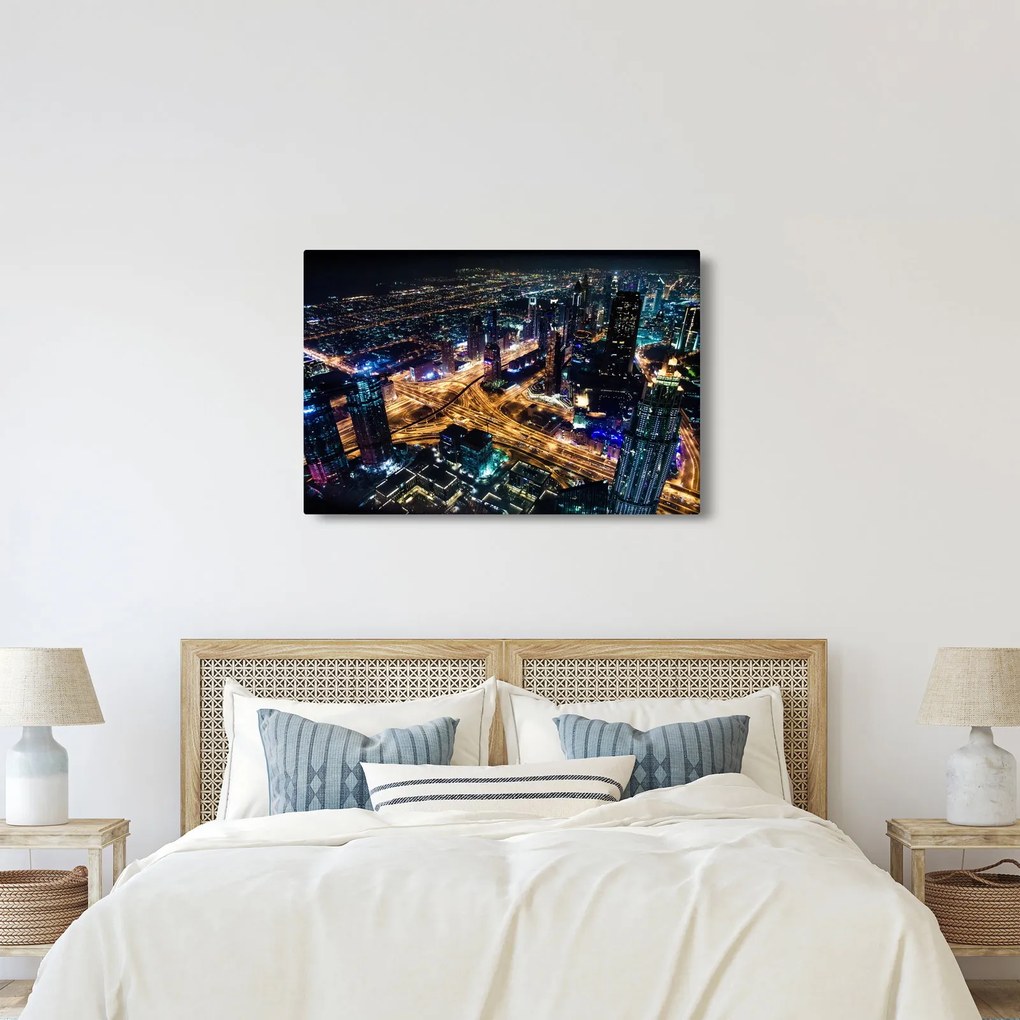 Éjszakai város képe (90x60 cm)