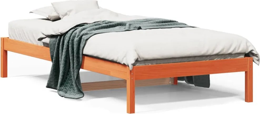 vidaXL viaszbarna tömör fenyőfa kanapéágy matrac nélkül 90 x 190 cm