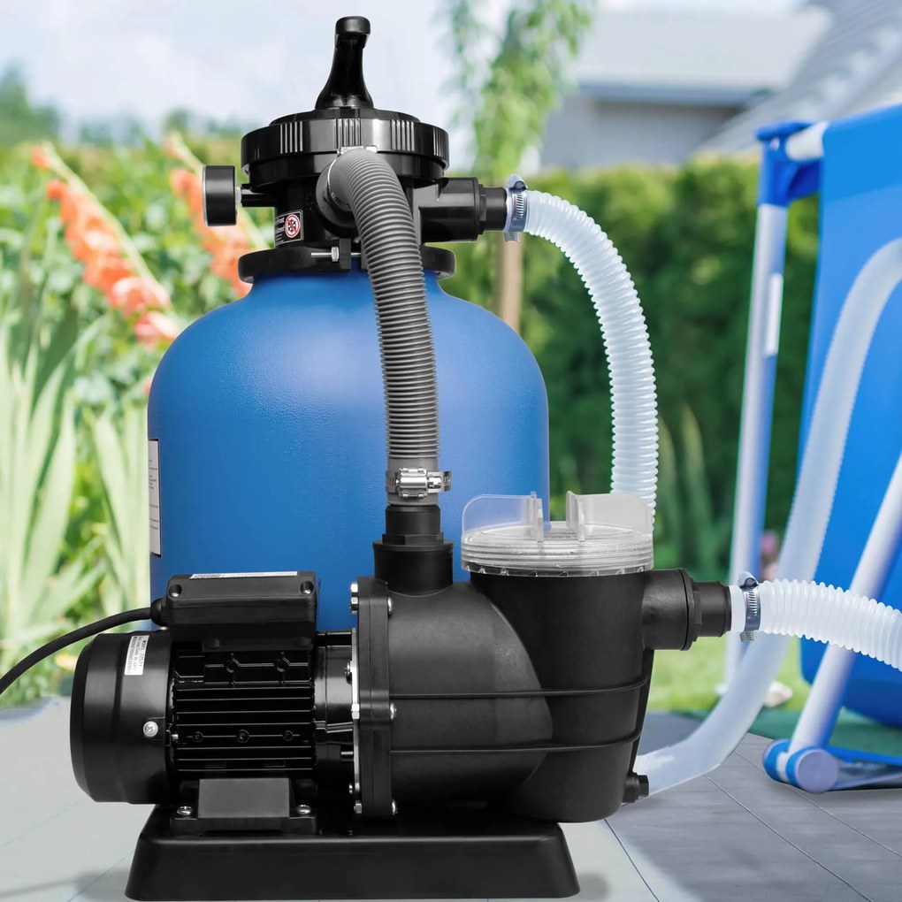 Homokszűrő medencéhez 9960 liter/óra előszűrővel és tartállyal