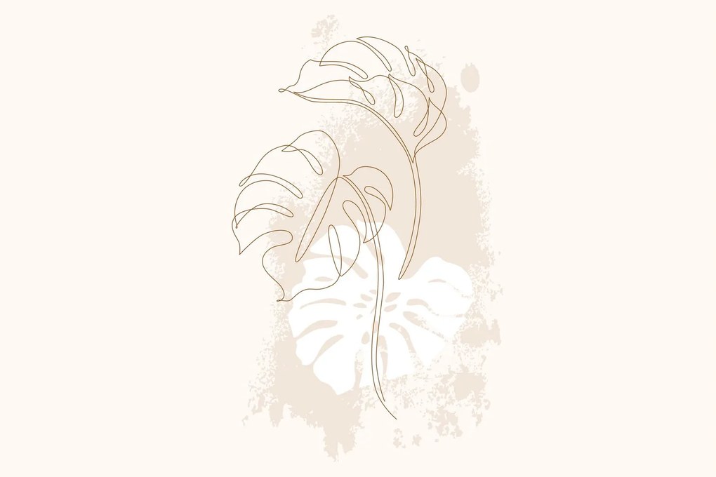 Kép - Line art monstera N⁰1 (90x60 cm)
