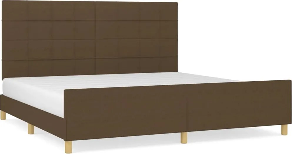 vidaXL sötétbarna szövet ágykeret matrac nélkül 200 x 200 cm