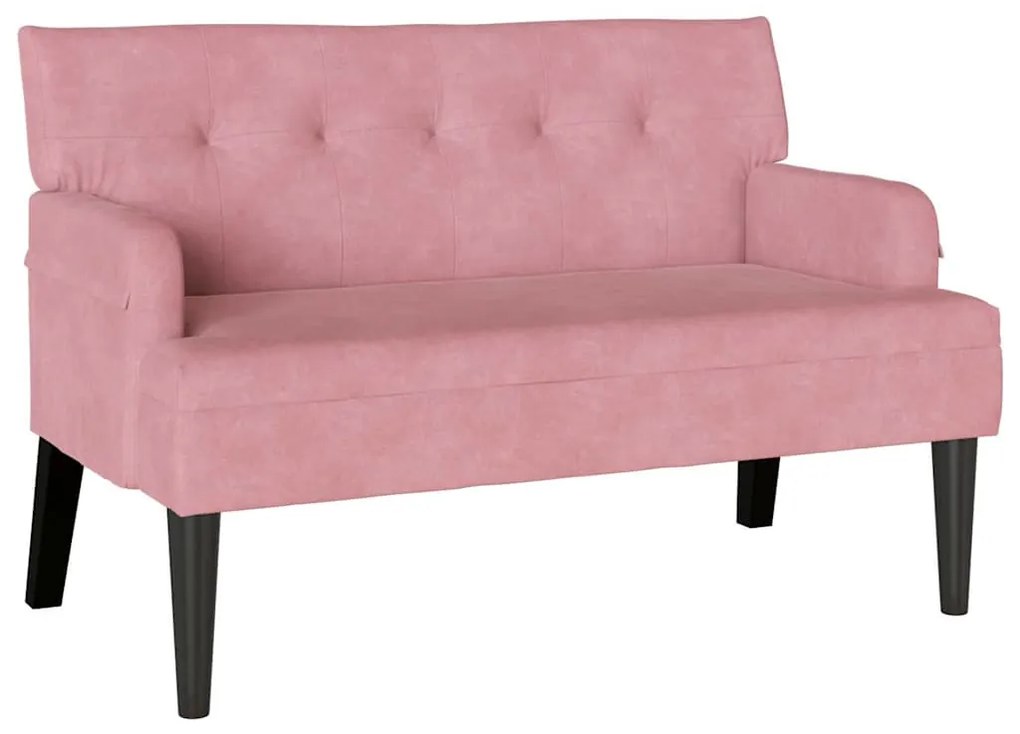 vidaXL Chesterfield Pad Rózsaszín 112 x 65,5 x 75 cm Bársony