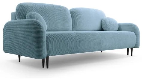 CLOUDY kihúzható kárpitozott háromszemélyes kanapé, türkiz