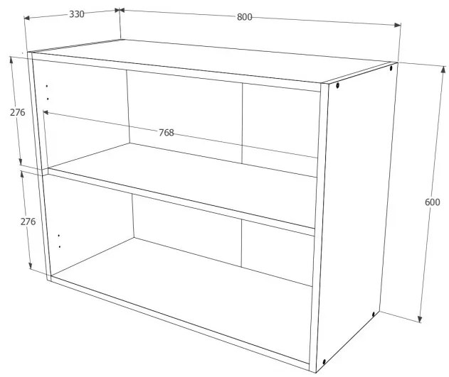Elba alsó-felső konyhaszekrény szett 80 cm Sonoma színben N