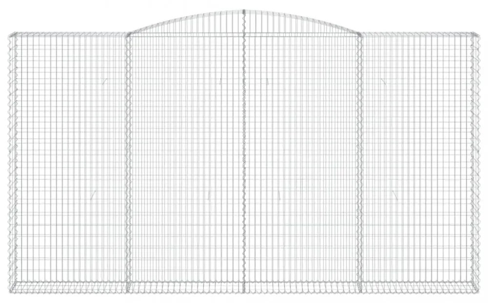 6 db íves horganyzott vas gabion kosár 400x30x220/240 cm