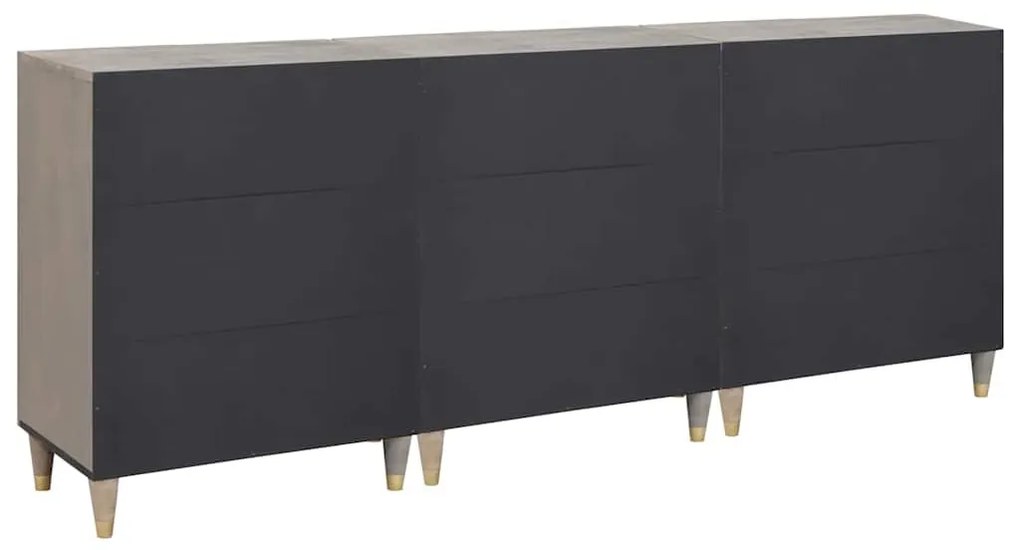 Fürdőszoba bútor szett 3 pcs Szürke és Arany 180 x 33 x 75 cm