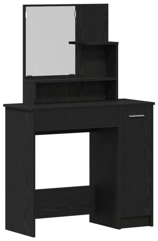 vidaXL Öltözködőasztal fiókkal Fekete tölgy 86,5 x 35 x 136 cm Faanyag