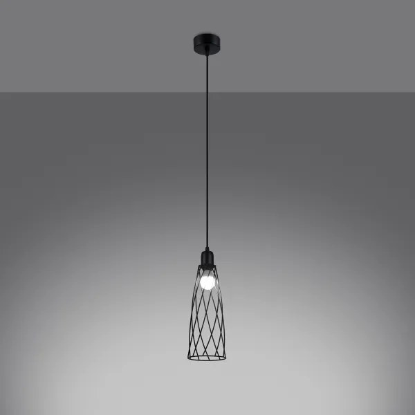 Sollux SL.1165 - Csillár zsinóron SUBA 1xE27/15W/230V fekete