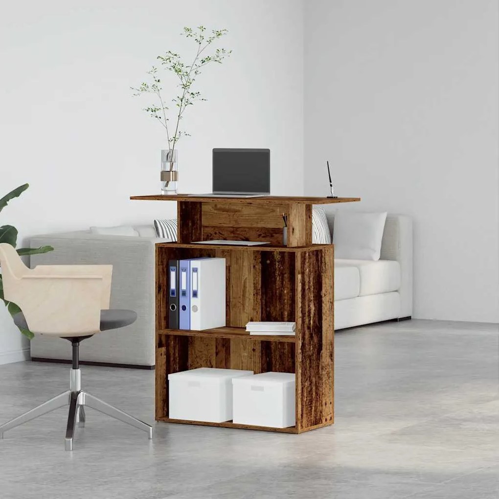 recepciós pult antik fa 100x40x104 cm szerelt fa