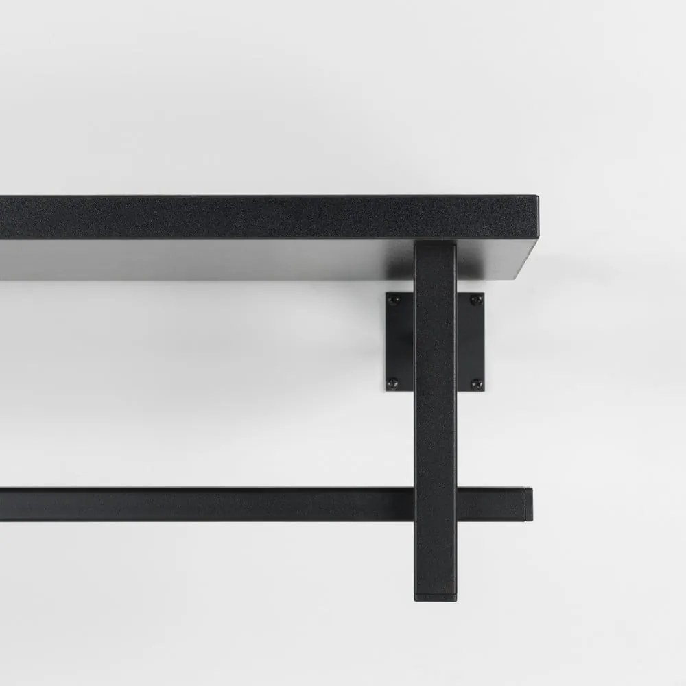 Fekete fém fali fogas polccal Simplon – Spinder Design