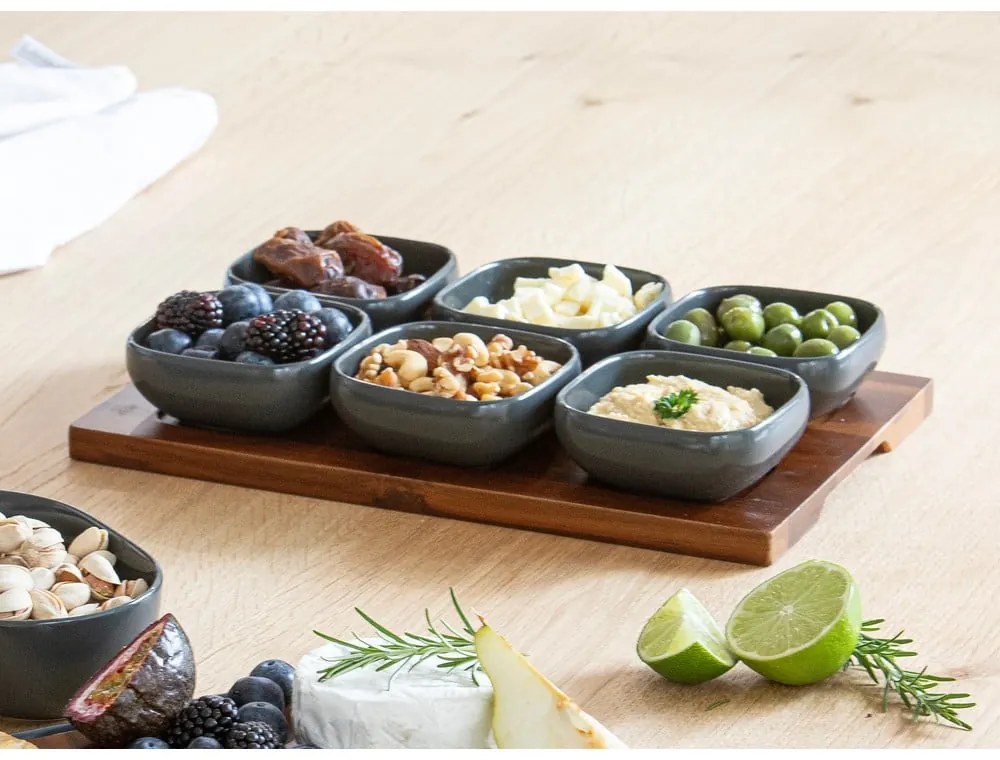 Antracitszürke porcelán szervírozó készlet 6 db-os Essentials – Ladelle