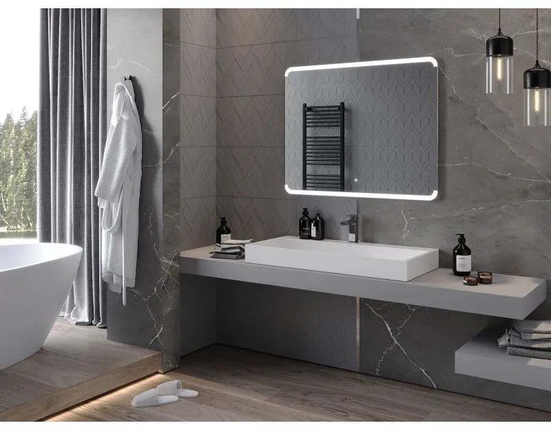 Mexen Nida, LED fürdoszobai tükör háttérvilágítással 100x80 cm, 6000K, páramentes, 9806-100-080-611-00