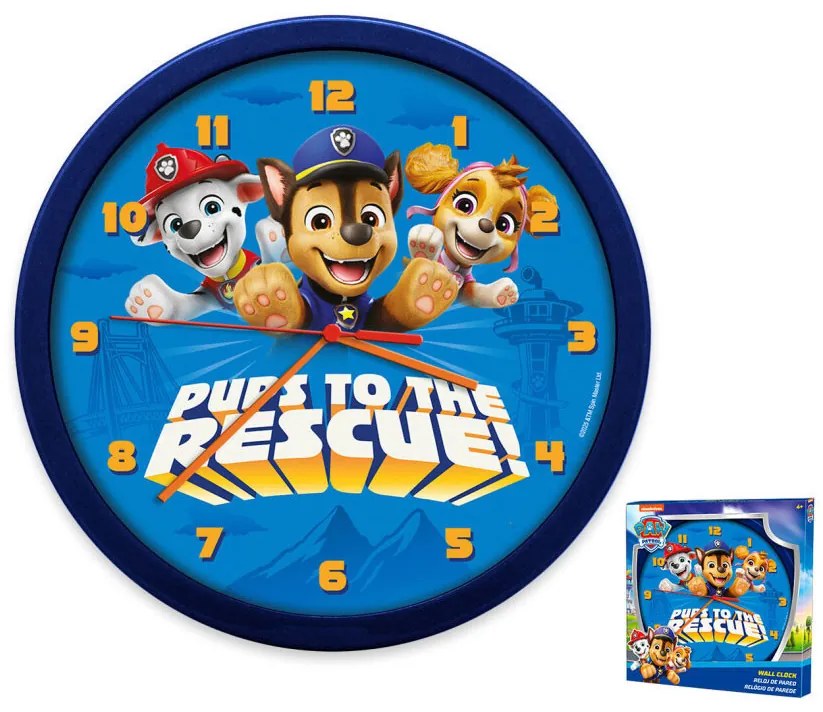 Mancs Őrjárat Rescue Pups falióra 25 cm