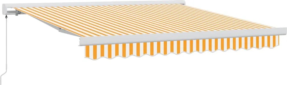 vidaXL Behúzható napellenző Sárga és Fehér 300 x 250 cm Szövet és Fém
