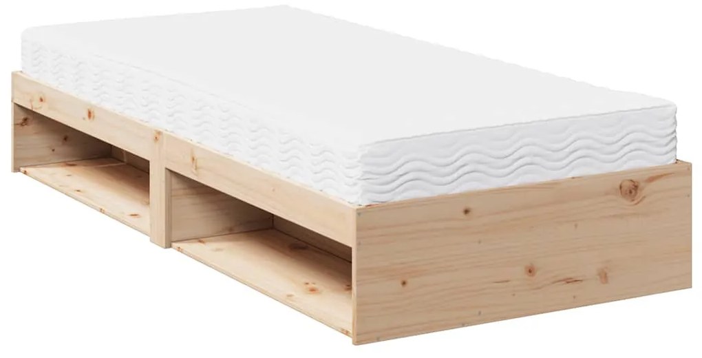 vidaXL nappali ágy matraccal 100x200 cm tömör fa fenyőfa