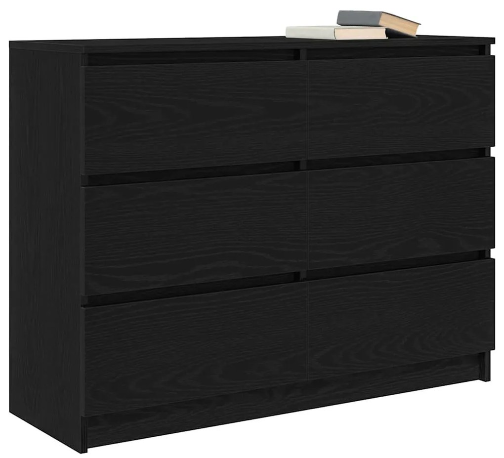 fekete tölgy szerelt fa tálalószekrény 100x35x76 cm