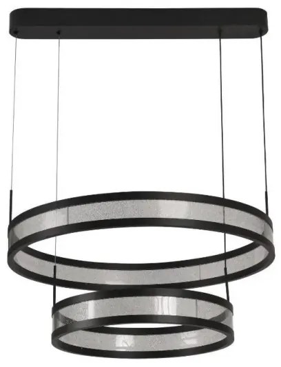 LED dimmelhető csillár zsinóron LED/70W/230V fekete + távirányítás