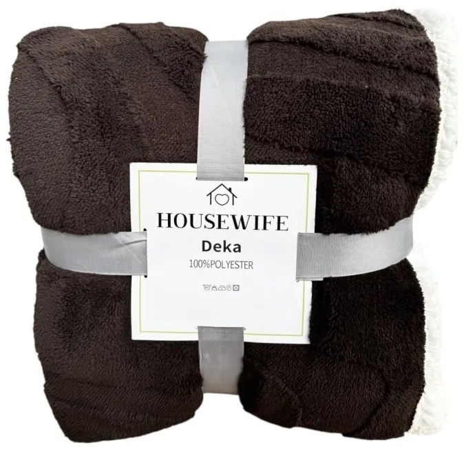 Luxus mikroplüss sherpa pléd NESTIVE sötétbarna Méret: 200 x 230 cm