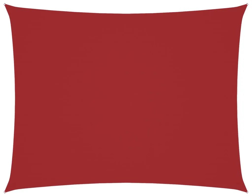 piros téglalap alakú oxford-szövet napvitorla 3,5 x 5 m