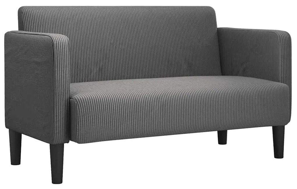 sötétszürke kordbársony szövet loveseat kanapé 109 cm