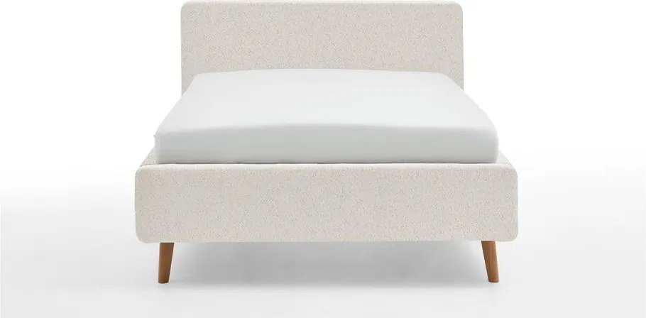 Fehér kárpitozott ágyneműtartós franciaágy ágyráccsal 140x200 cm Mattis – Meise Möbel