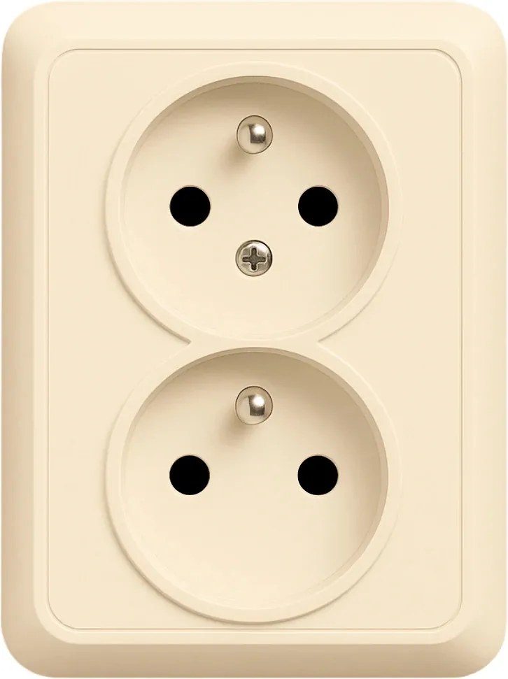 Dupla földelt aljzat cseh kerettel bézs 1GPD-2Z Liza Karlik