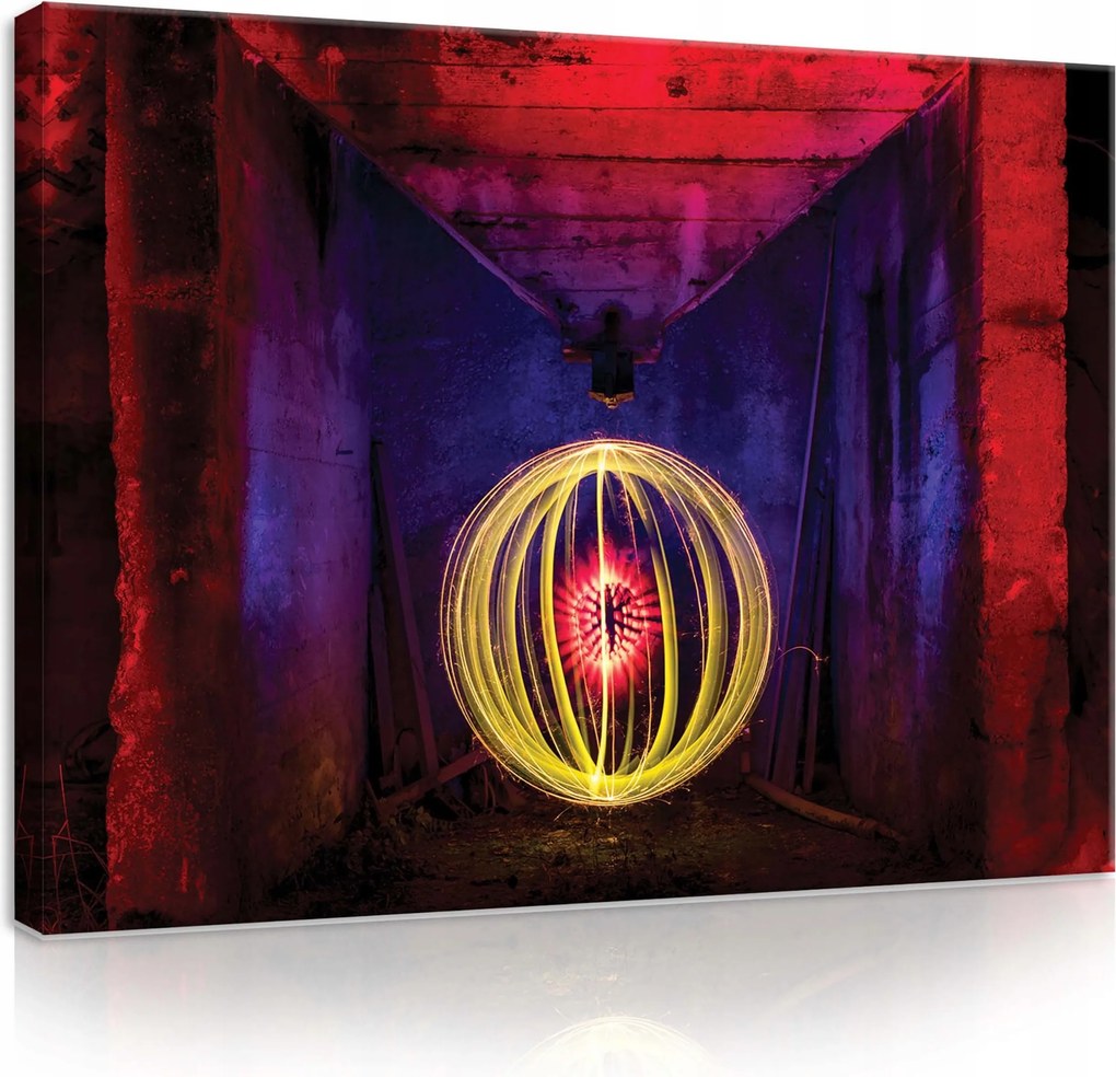 Vászonkép 100x75 Hosszú expozíció fény alagút misztika absztrakt piros